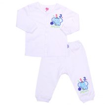 Bộ quần áo sơ sinh Lovemom cúc giữa (màu trắng)