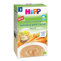 Bột ngũ cốc HiPP Semolina và cà rốt