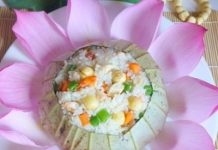 Cơm hấp lá sen chay